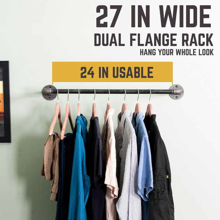 24 In Wall Mounted Clothing Rack By PIPE DECOR 