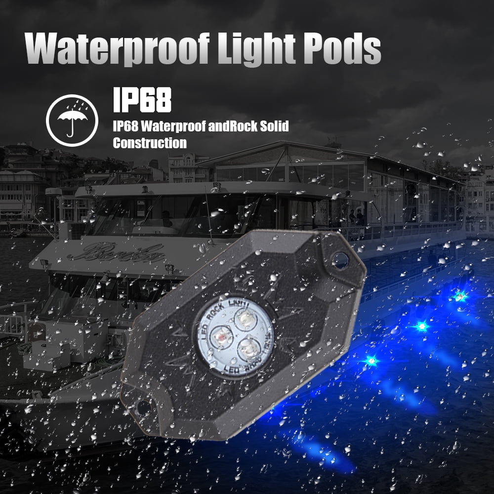 Sunpie 8 pod RGB underglow LED Rock Lights Bluetooth Multicolor Neon LED Light Kits