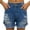 S4 Blue, variant on Wutalume Jeans for Women Denim Shorts Stretch Slim Fit Distressed, Ripped Jean Shorts for Summer Casual Wear with Edgy Style,Dark Blue L