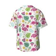 thumbnail image 2 of Vsdgher Cute Flamingo Print Men's Wrinkle Free Untucked Cuban Shirt Business Casual Button Down Shirts Short Sleeve Shirt, 2 of 7