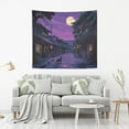 thumbnail image 2 of Yayeee Tapestry Wall Hanging for Bedroom 60" x 40" Living Room Home Wall Art Decor, Purple Street, 2 of 7