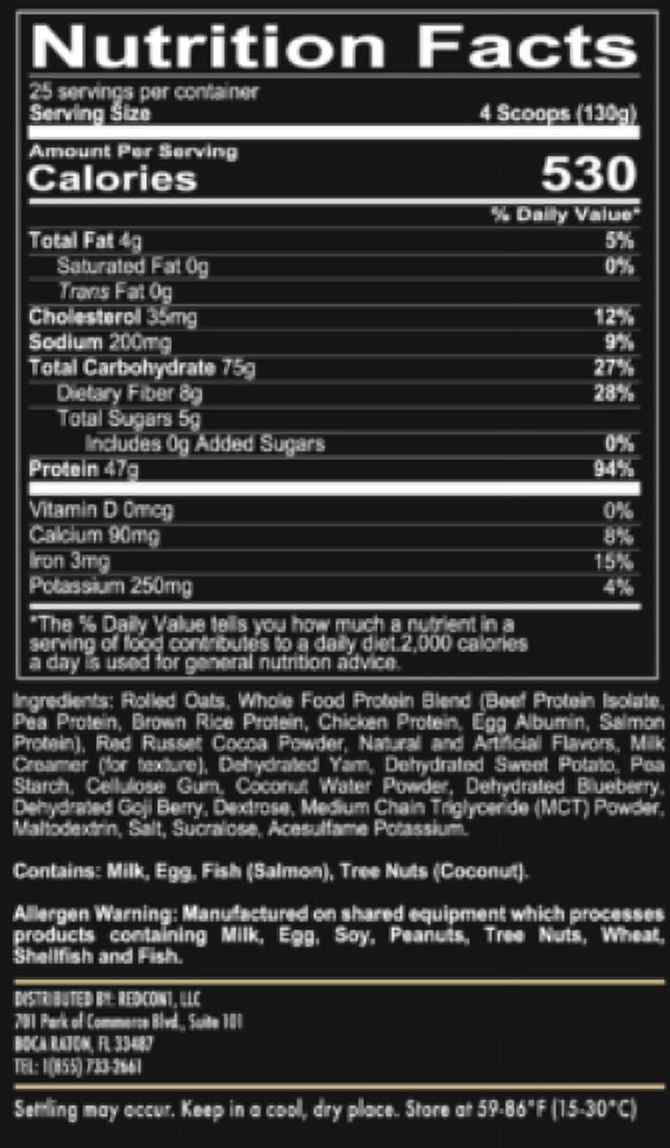 REDCON1 MRE MEAL REPLACEMENT (7IB)- Banana Nut Bread