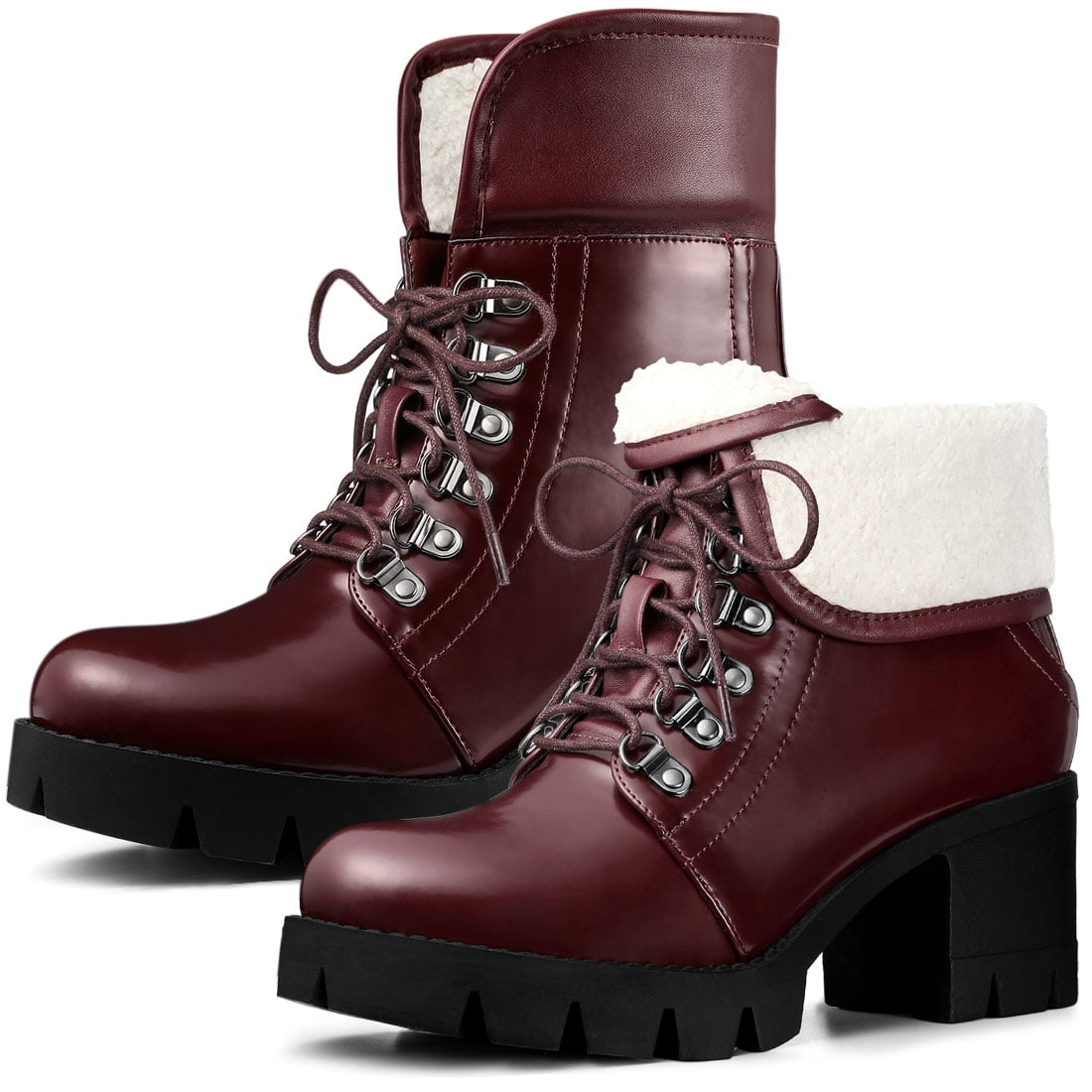 combat boots with thick heel