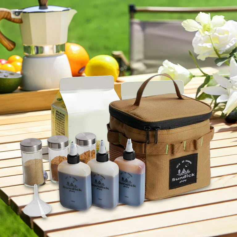 Alloet SUNDICK Seasoning Bottle Outdoor Spice Jar Set with Storage Bag (Set  Khaki)