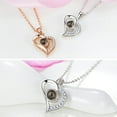 thumbnail image 4 of Pompotops Projection Necklace with Photos Picture Inside 100 Languages I Love You Projection Letter Pendant Necklace Valentine's Day Gift White, 4 of 4