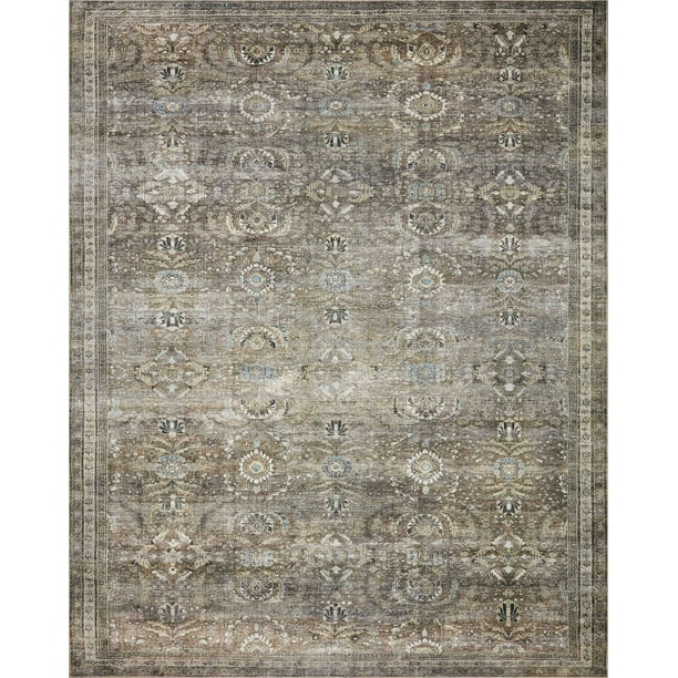 Loloi II Layla LAY13 Printed Antique / Moss Oriental Area Rug 7'6" x