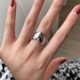 thumbnail image 3 of YOBEST Silver Color Big Rings for Women Accessories New Trendy Elegant Simple Smooth LOVE Heart Party Jewelry Birthday Gifts, 3 of 4