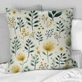 thumbnail image 2 of Designart "Botanical Charm: Minimalist Green & Yellow Florals II" Floral Printed Throw Pillow, 2 of 5