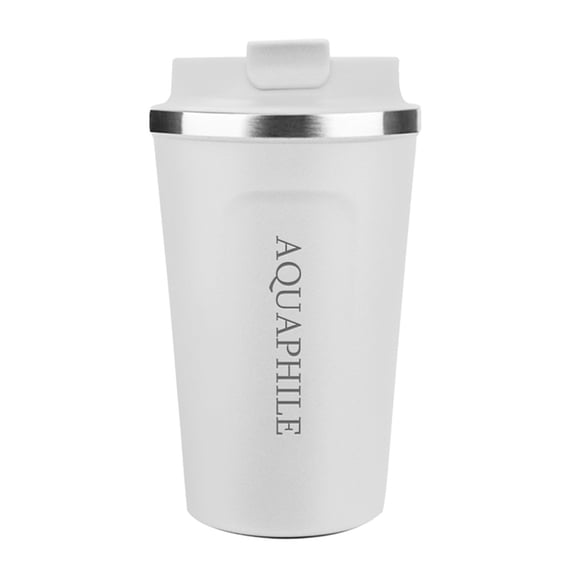 Aquaphile 17oz Coffee Mug to Go Stainless Steel Thermos Double Wall Insulated Coffee Cup Reusable Travel Mug with Leak proof Lid, White