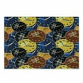 thumbnail image 1 of Clock Cutting Board, Pattern Faces on It Vintage Style Inspired Illustration Design, Decorative Tempered Glass Cutting and Serving Board, Small Size, Yellow and Black, by Ambesonne, 1 of 1