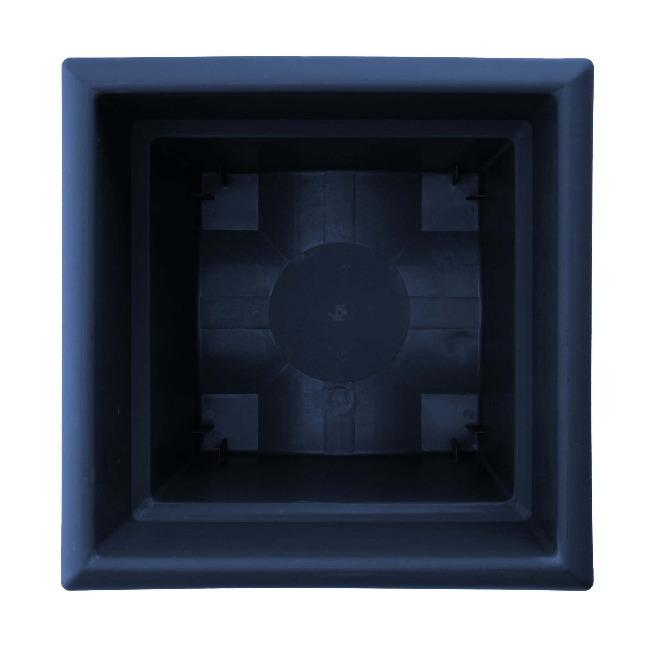 Bloem Veranda 14" Square Box Plastic Planter - UV-Resistant, Indoor/Outdoor, Navy