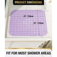 thumbnail image 2 of HITSLAM Shower Mat Non Slip,21x21 Bathtub Mat with Suction Cups and Drain Holes,Machine Washable Bathroom Shower Stall Floor Mat,Soft on Feet,Purple, 2 of 7