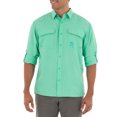 thumbnail image 2 of Guy Harvey Men's Long Sleeve Heather Textured Cationic Green Fishing Shirt, 2 of 8