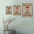 thumbnail image 4 of Portrait Round Plus Take A Bath You Dirty Cowboy Wall or Door Sign | Funny Naughty Decor -Small, 4 of 8
