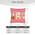 thumbnail image 4 of Bingfone Cute Cat Linen Throw Pillow Covers Cushion Case Pocket Button Vintage Farmhouse Pillowcase for Sofa Couch Bed 16"x16", 4 of 9