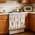 thumbnail image 7 of JWZZYD Farmhouse Stove Skirt Oven Curtain for Kitchen Decor, Reusable Washable Oven Front Cover with Lace Ruffle Trim with Ribbon Ties, Oven Curtain Cover for Cottage Kitchen(Lavender), 7 of 7