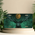 thumbnail image 6 of 1 Pcs 2D Flat License Plate Covers & Frames, Deer under the Moon For Decorative Front, Waterproof For Decoration Aluminum License Plate Covers & Frames Cover For Men Women, 12" X 6", 6 of 7
