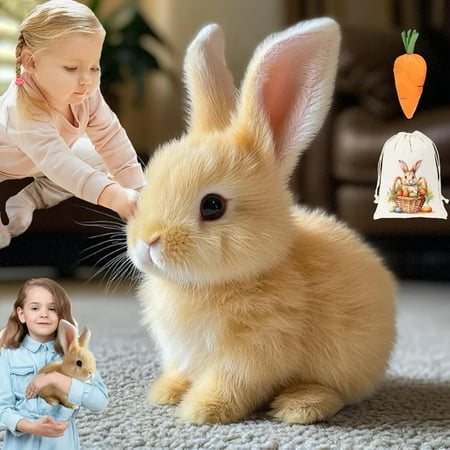 Guvpev Bunby - My Realistic Bunny Toys, Interactive Realistic Rabbit Toys That Moves, Jumping, Twitching &Amp; Shaking Ears, Easter Bunny Stuffed Animal, Easter Decorations Bunny Dolls, Unique Gifts