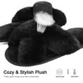 thumbnail image 4 of Ecetana Women's Fuzzy Slippers Cross Band Memory Foam House Shoes Open Toe, 4 of 7