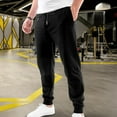 thumbnail image 2 of Elegant Comfort Men's Cotton Fleece Jogger Sweatpants with Pockets, 2XL Black, 2 of 5