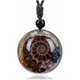 thumbnail image 1 of Chakra Healing Crystal Stone Necklace Ammonite Fossil Natural Round Gemstone Spiral Protection Amulet Pendant Necklace For Women Men Jewellery, 1 of 5