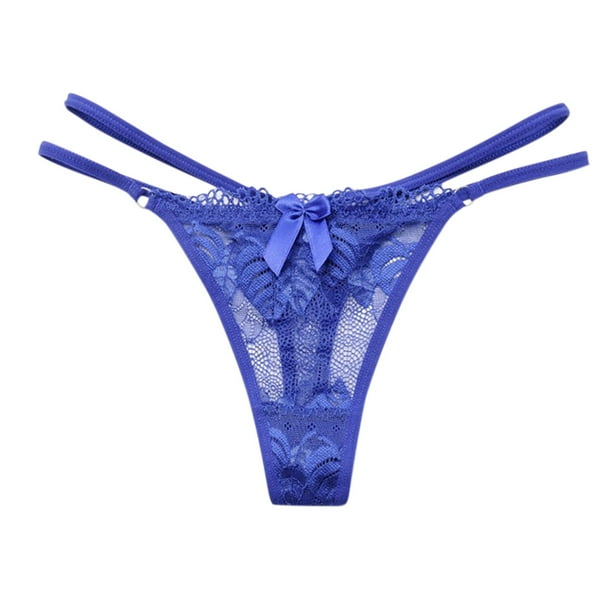 nsendm Female Underpants Adult Cotton for Women Large Womens Transparent  Sexy Thong Lace Thong Panties Sexy Womens Bikini Underwear Cotton No(Blue