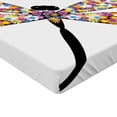 thumbnail image 2 of Ambesonne Colorful Fitted Sheet, Dragonflies Black Body, Twin XL Size, Multicolor, 2 of 3