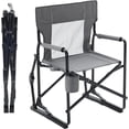 thumbnail image 2 of Bigleap Rocker Camping Chair, Portable Folding Rocking Chair with Solid, Durable Armrests, Drink Holder & Comfortable Mesh Backrest — Gray, 2 of 9
