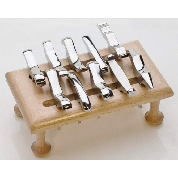 10-piece mini stake anvil set forming tools with stand for jewelry silversmith