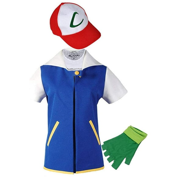 Anime Kids Adult Hoodie Jacket Shirt Gloves Hat Sets Cosplay Costume Blue
