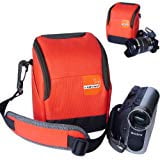 Jvc Camera Bag - First2savvv high quality anti shock Orange Nylon camcorder case bag for JVC GZ E305REK with mini tripod