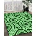 thumbnail image 2 of Ahgly Company Indoor Round Patterned Green Area Rugs, 4' Round, 2 of 6