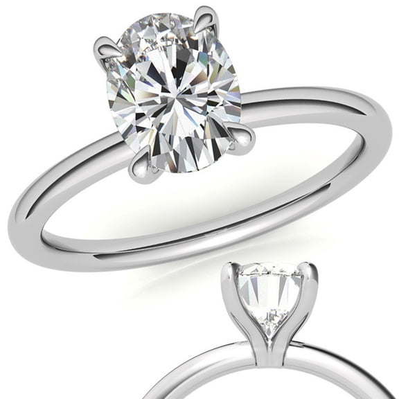 Auory Radiant and Elegant Solitaire White Gold Plated Ring for Women