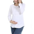 thumbnail image 5 of Annhoo Plus Size Womens Maternity Shirts Long Sleeve Crew Neck Zipper Pregnant Tops Casual Comfy Breastfeeding Clothes, 5 of 6