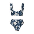 thumbnail image 5 of Daiia Lilies Flowers Women's Bikini Set Two Piece Swimsuit High Waisted Bikini Adjustable Straps Bikini Perfect for Beach, Pool, and Summer Vacation-Small, 5 of 9
