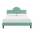 thumbnail image 5 of Modway Soleil Performance Velvet King Bed in Mint, 5 of 10