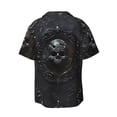thumbnail image 5 of KLL Ornate Dark Skull Book Print Men's Shirt Short Sleeve Button Down Summer Cuba Beach Shirts- 4X-Large, 5 of 5