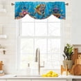 thumbnail image 4 of Tie Up Valances for Windows, Funny Diving Tiger Adjustable Valance Curtains Window Treatment for Living Room, Ocean Sea Coastal Coral Fish Marine Life Rod Pocket Kitchen Curtains & Drapes 60x18 Inch, 4 of 9