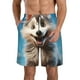 thumbnail image 1 of Fotbe Blue Sky Cute Wolf Trajes de Baño Estampados para Hombre, Shorts de Verano de Secado Rápido, Ropa de Playa, Bañadores-Large, 1 of 6