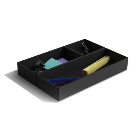 Staples TRU RED 3 Piece Plastic Drawer Organizer Blk TR55295