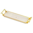 thumbnail image 3 of Bandeja para servir, organizador de baño rectangular con asas, bandeja para servir tazas de café, almacenamiento de joyas para hotel, salón de belleza Ámbar, 3 of 8