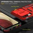 thumbnail image 6 of Drop Resistant Armor Case for Samsung Galaxy A12 6.5 Inch with Camera Slide Design Adjustable Ring Kickstand Phone Cover for Samsung Galaxy A12,Red, 6 of 7