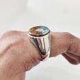 thumbnail image 2 of Oyster Copper Turquoise Mans Ring, Natural Copper Turquoise, Silver Jewelry, 925 Silver Ring, Birthday Gift, Heavy Mens Ring, Simple Heavy Design Ring, Christmas, Plain Mens Signet Ring, 2 of 8
