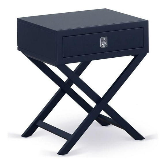 Atlin Designs 20" Wood Nightstand with Drawer in Navy Blue