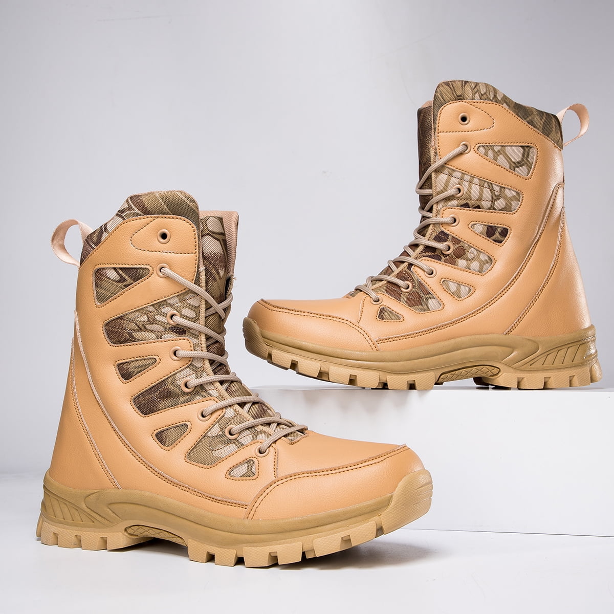 VOVORY Winter Warm Mens Snow Boots Male Lightweight Hiking Desert Boots Outdoor Sport Walking Shoes for Women