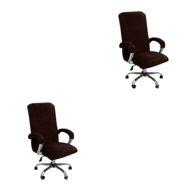 Bewildely Cubierta para silla de computadora de oficina de 3 piezas Espacio de trabajo con estilo y protección Decoración embellecedora marrón marrón L 2piezas