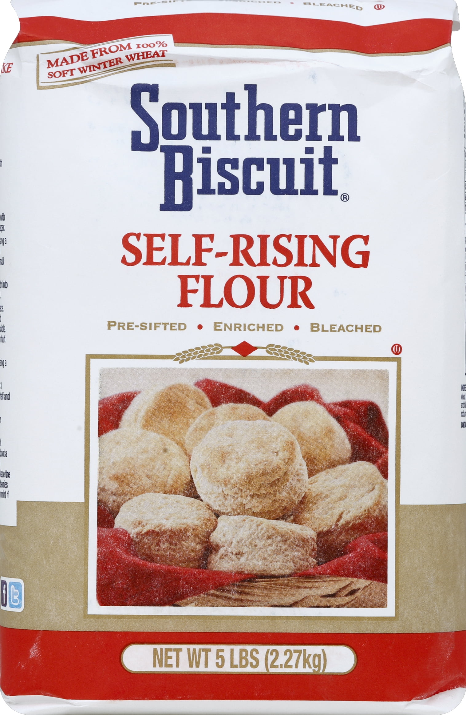Southern Biscuit Self-Rising Flour, 100% Soft Wheat, 80 oz Bag
