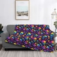 thumbnail image 2 of Naloa mushroom rainbow color Skull Flannel Blankets - Thick and Warm Blanket for Winter, Soft Fuzzy Plush King Blanket for All Seasons60"x50", 2 of 6