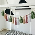 thumbnail image 4 of Holiday Cotton Woolen Tassels Banners with Beads for Christmas Tree and Mantel Decors Wall Bunting Garlands, 4 of 9