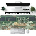 thumbnail image 2 of Cute Desk Mat Kawaii Bear XL Large Gaming Mouse Pads Desk Pad Desk Mats Pads on top of Desks Mousepad Cute Anime Plant Desk Protector 31.5x11.8 in, Aesthetic Brown and Green Forest Keyboard Pad, 2 of 6